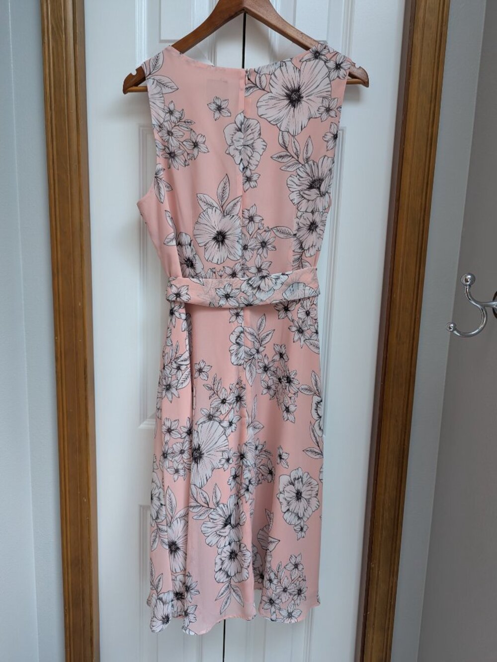 Jessica Howard Midi Sleeveless Pink Floral Dress Size 14 - Picture 2 of 7